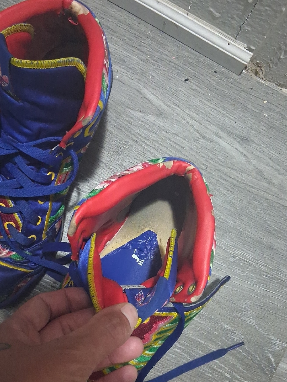 Chinese New Year Adidas Jeremy Scott High-Top Sneakers - Blue & Red - Picture 3 of 7